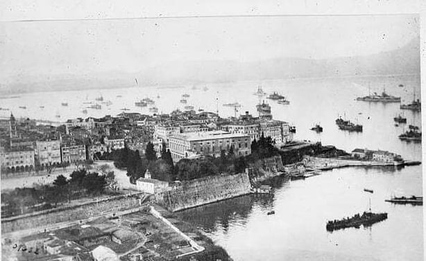 An aerial view of the island of Corfu, taken in 1920 Photo: Library of Congress Prints and Photographs Division Washington, D.C. 20540 USA