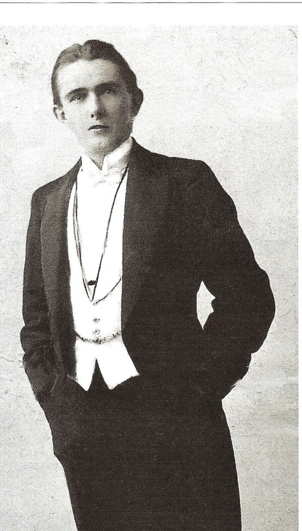 Edward Greer, a young man in evening clothes