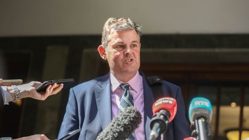 RTÉ Director General Kevin Bakhurst speaking after meeting with Media Minister Catherine Martin (pic: RollingNews.ie)