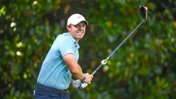 Rory McIlroy not happy with his tee shot at the 13th in Atlanta