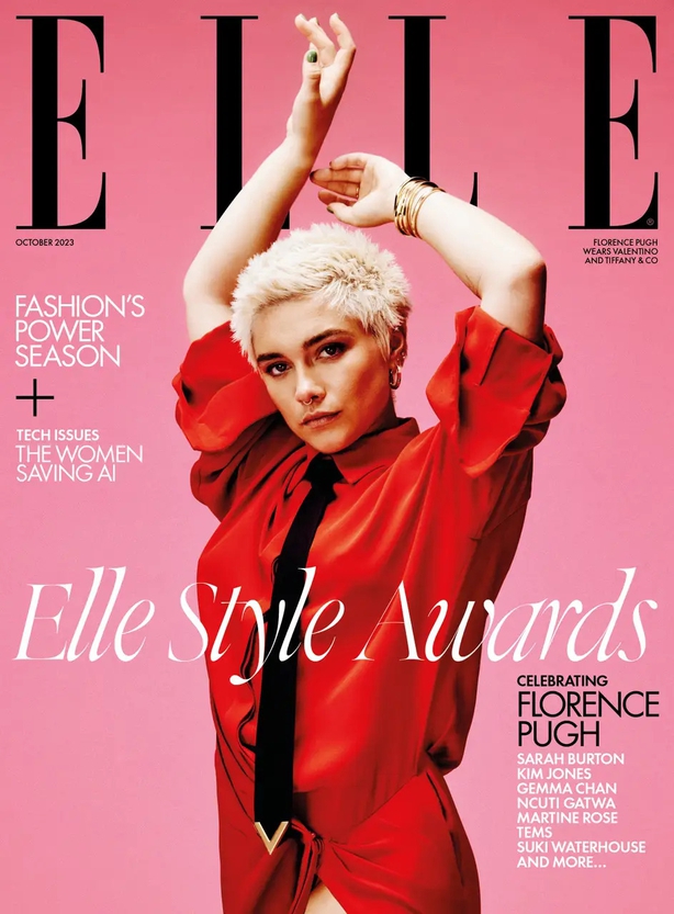 Florence Pugh on the cover of Elle UK (Elle UK/Danny Kasirye/PA)