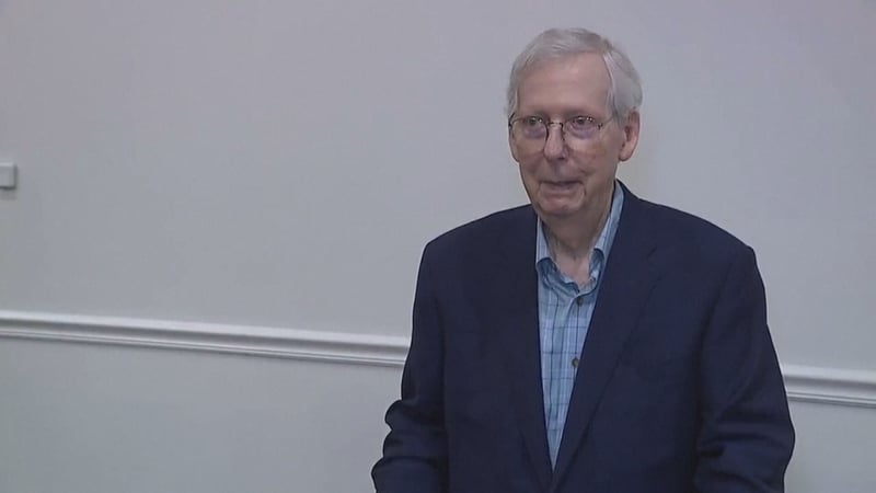 US senate's McConnell freezes up at public appearance