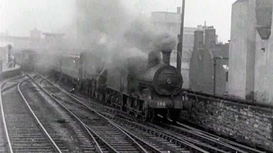 Steam locomotive no 186 at Connolly Station in Dublin in 1968