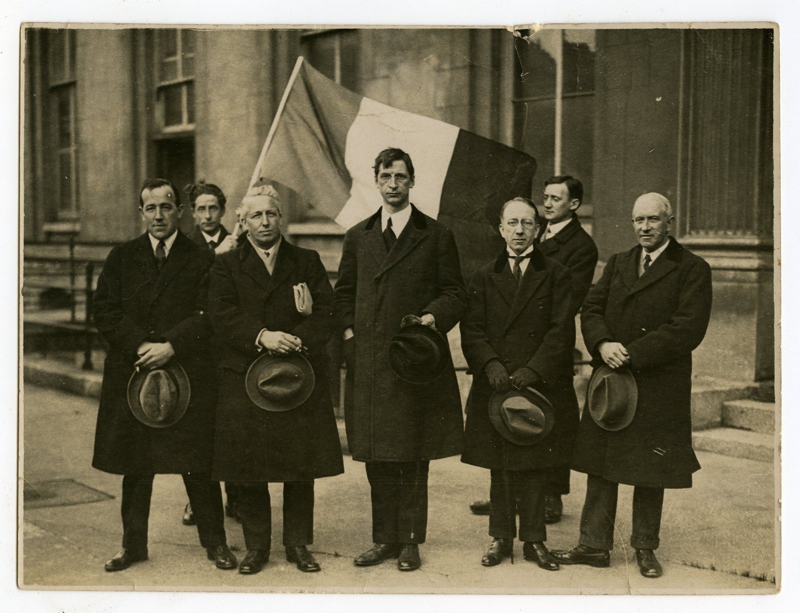 Image - The anti-treaty diplomats of the Dáil Eireann Foreign Service followed Éamon de Valera into opposition, including Harry Boland, Art O'Brien and Sean T O'Kelly (P0048a 0303 001. Reproduced by kind permission of UCD Archives)