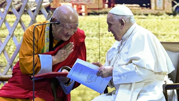 Pope Francis presided over an ecumenical and interreligious meeting yesterday