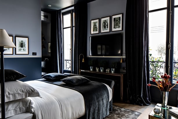 A double room at the Monsieur Georges Hotel and Spa