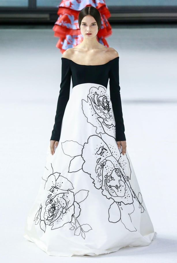 a model on the runway at Carolina Herrera
