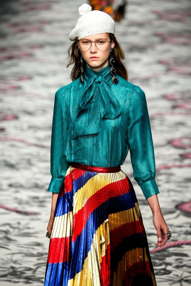 A model on the Gucci catwalk