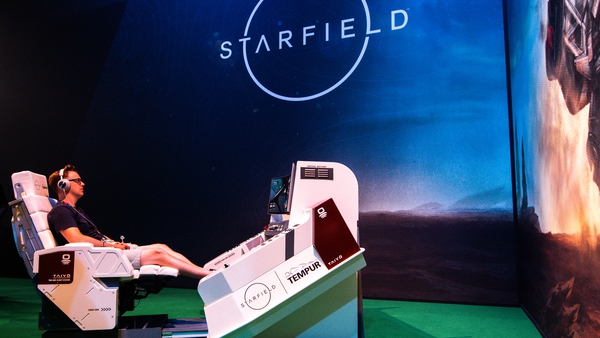 The Starfield game being played at the Xbox booth at the Gamescom conference in Cologne last month