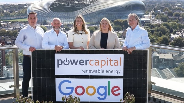 The team from Power Capital Renewable Energy with Google Ireland Head of Engineering Dr Jessica McCarthy