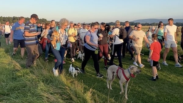 Hundreds of dogs and their owners walked through Dublin's Phoenix Park on Monday night