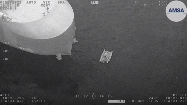 The sailors were picked up by a cargo vessel