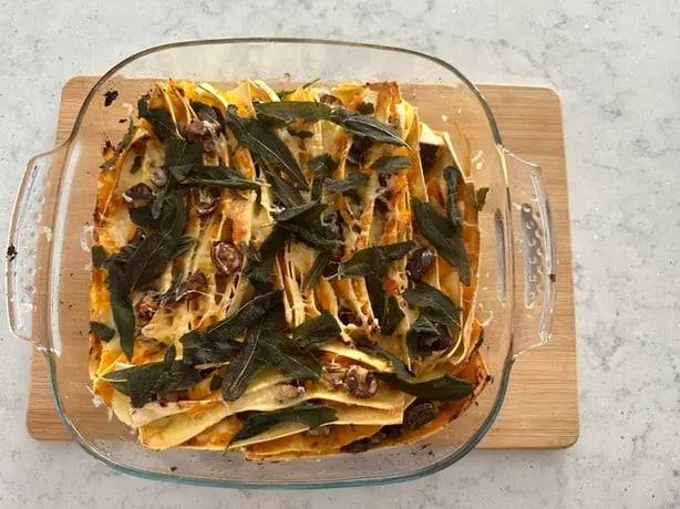 Lauren's roasted squash lasagne (Lauren Taylor/PA)