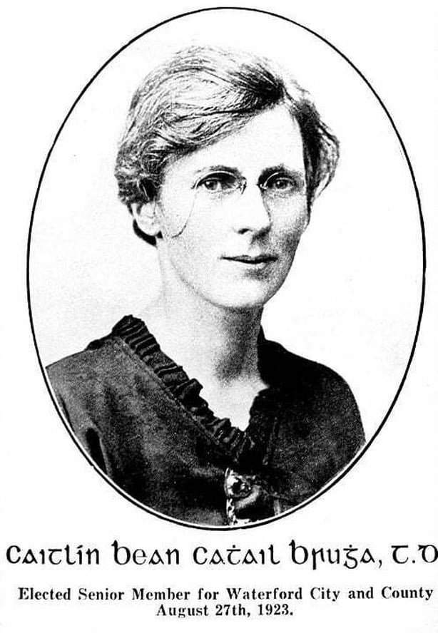 Newly-elected TD, Mrs Caitlín Brugha TD, a speaker at the Waterford demonstration Photo: UCD Cultural Heritage Collections