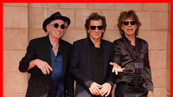 Keith Richards, Ronnie Wood and Mick Jagger at the Rolling Stones Hackney Diamonds launch event at the Hackney Empire in London on Wednesday. Photo credits: Ian West/PA Wire