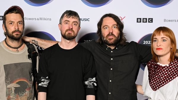 Ian Lynch, Cormac MacDiarmada, Daragh Lynch and Radie Peat of Lankum attend The Mercury Prize 2023 awards