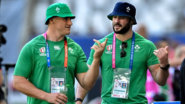 Dan Sheehan (L) and Robbie Henshaw were not in the Ireland squad for the Romania clash