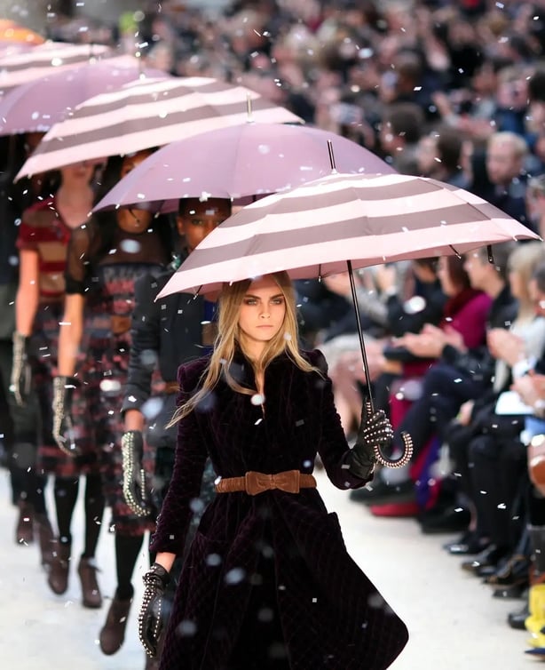 Models on the catwalk during the Burberry autumn/winter 2012 catwalk show (Gareth Fuller/PA)