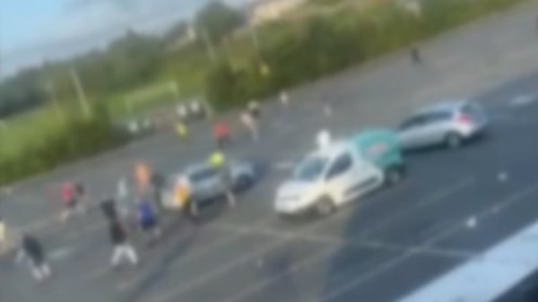 Four people were taken to hospital following a major disturbance at Galway Shopping Centre yesterday evening