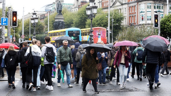 The rain fell in many areas, including Dublin, for much of the day (Pic: RollingNews.ie)