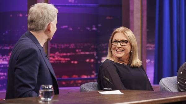 Former President of Ireland Mary McAleese with host Patrick Kielty on Friday's Late Late Show