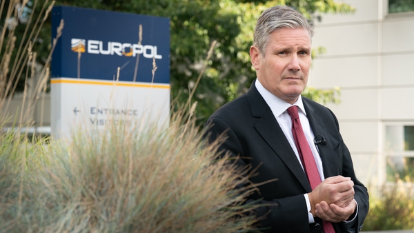 Keir Starmer leaving Europol HQ last Thursday after a meeting to discuss Channel crossings