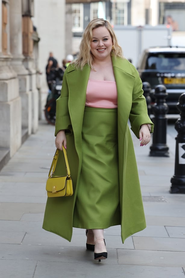 Nicola Coughlan stuns in green co-ord at LFW runway show