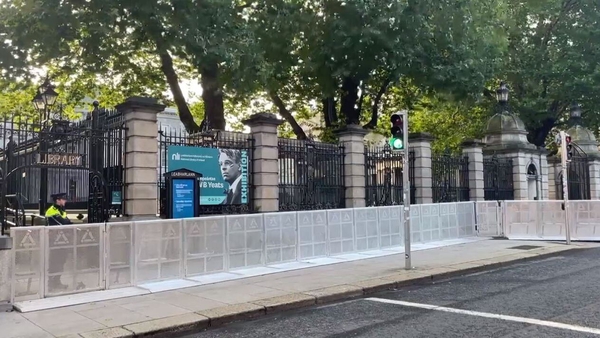 Security barriers have been placed outside Leinster House