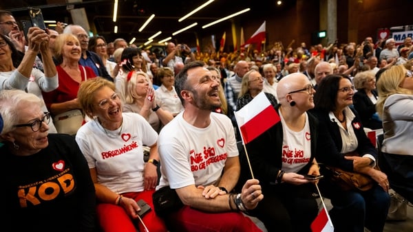 Supporters of the opposition Civic Coalition at a recent campaign rally in Gdansk