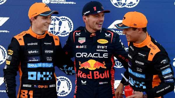 Verstappen will start just ahead of the McLaren duo of Piastri and Norris