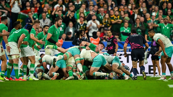 Dan Sheehan contests the last maul resulting in an Ireland penalty which secured victory over South Africa