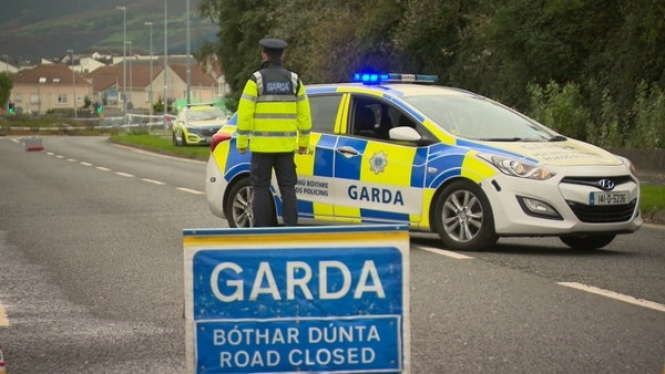 Gardaí at the scene of the crash in Tallaght