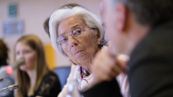 President of the European Central Bank, Christine Lagarde, listening during an EU Committee on Economic and Monetary Affairs