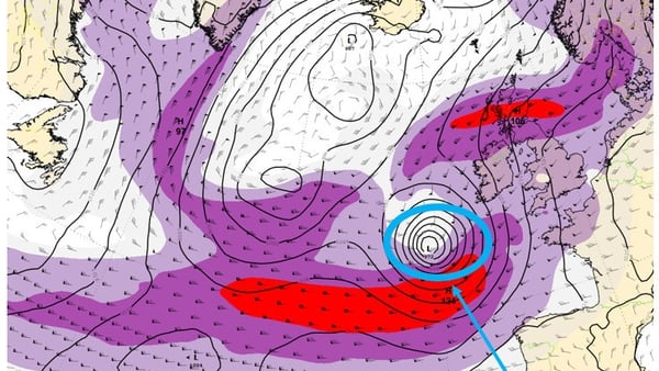Incoming: Storm Agnes is on the way. Image: Met Éireann