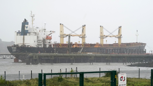 MV Matthew moored at Marino Point in Cork after a 'significant quantity' of suspected drugs were found on board
