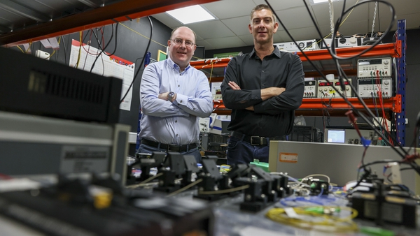 (L-R) Sean O'Duill and Prof Liam Barry, Radio & Optical Communications Laboratory in the School of Electronic Engineering, DCU