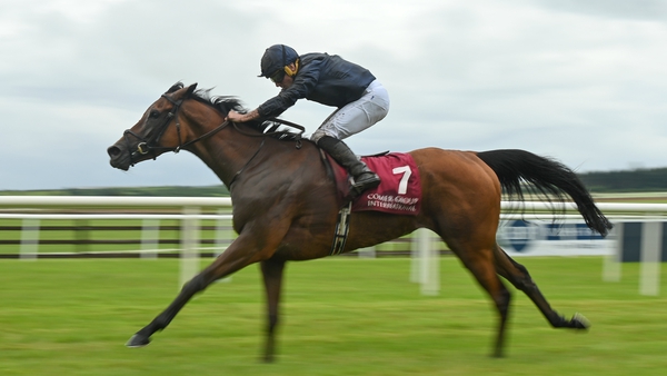 Emily Dickinson, with Ryan Moore up, on their way to winning the Comer Group International Curragh Cup in July