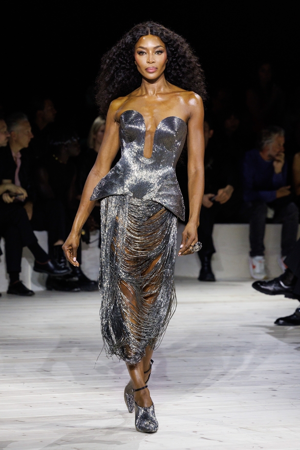 Naomi Campbell on the Alexander McQueen SS24 catwalk