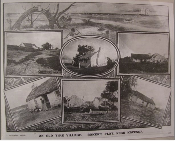 Baker's Flat houses in 1906, depicted in a series of photos taken by John Kauffmann, published in the Christmas Observer, 13 December 1906, Adelaide. Source: Kapunda Historical Society Museum.