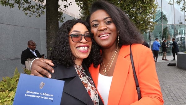 Jane Frances Odu who received her citizenship, and Bebelle Dembo (Credit: Rolling News)