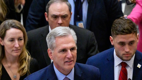 US House Speaker Kevin McCarthy leaving the House Chamber after he was ousted by sections of his own party