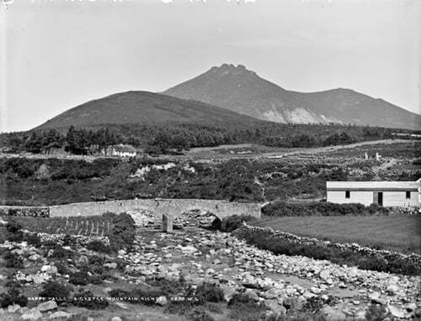A view of the Mourne Mountains, where the new reservoir is to be situated in the so-called 'Silent Valley'. Photo: National Library of Ireland, L_ROY_06370