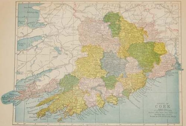 Vintage map of Cork where 'baby farming' case took place Photo: Antico Gallery