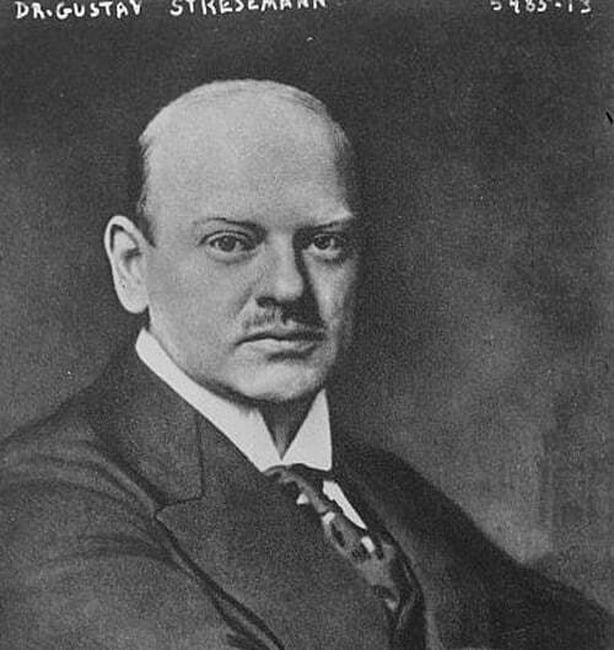 German Chancellor, Dr. Gustav Streseman Photo: Library of Congress Prints and Photographs Division Washington, D.C. 20540