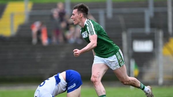 Ronan Kennedy of Mohill celebrates after scoring his side's second goal during the Leitrim SFC final