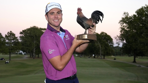 Luke List celebrates his victory at the Country Club of Jackson