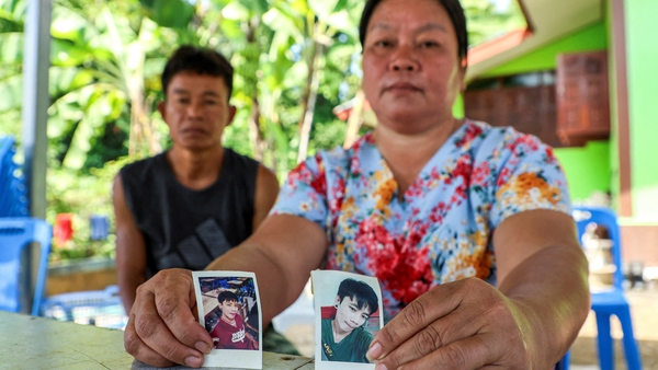 Thawatchai and Thongkoon On-kaew, parents of Natthaporn, who was working in Israel when he was abducted