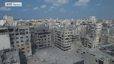 Drone footage shows destruction in Gaza