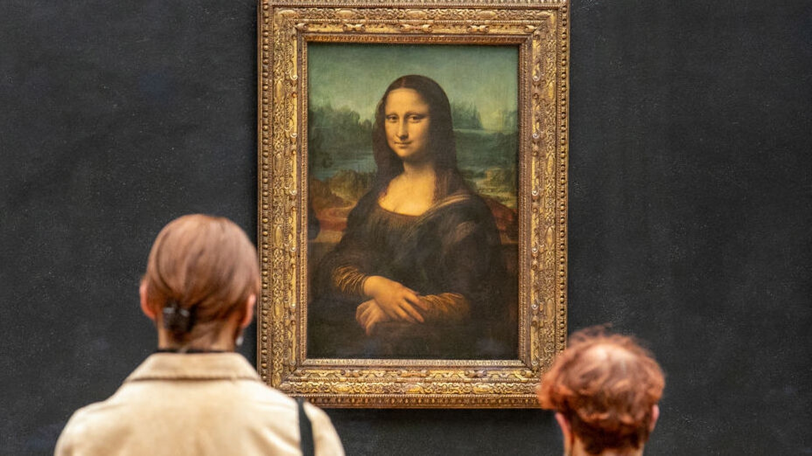 Portrait of Mona Lisa and eye movement track of the same portrait