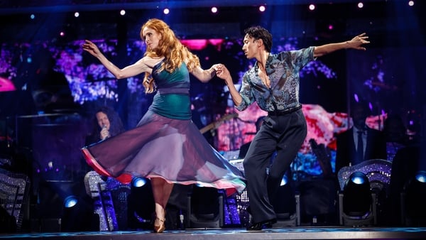 Angela Scanlon and her partner Carlos Gu on Strictly Come Dancing